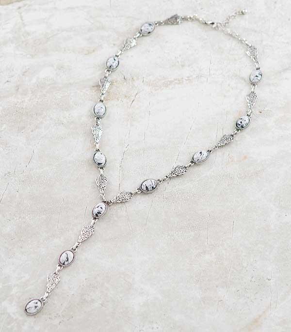 New Arrival :: Wholesale Western Arrowhead Stone Lariat Necklace