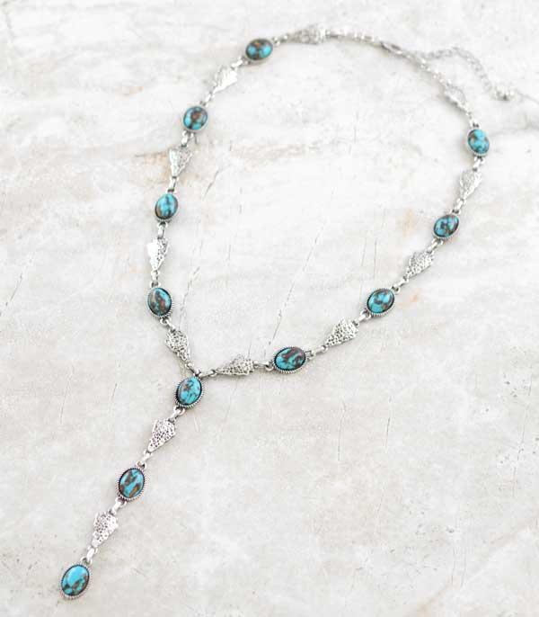 NECKLACES :: WESTERN LONG NECKLACES :: Wholesale Western Semi Stone Lariat Necklace