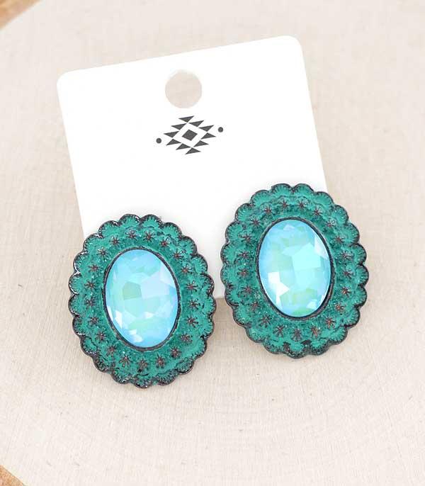 WHAT'S NEW :: Wholesale Western Glass Stone Concho Earrings