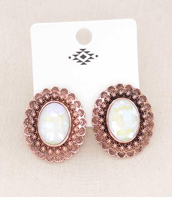 WHAT'S NEW :: Wholesale Western Glass Stone Concho Earrings