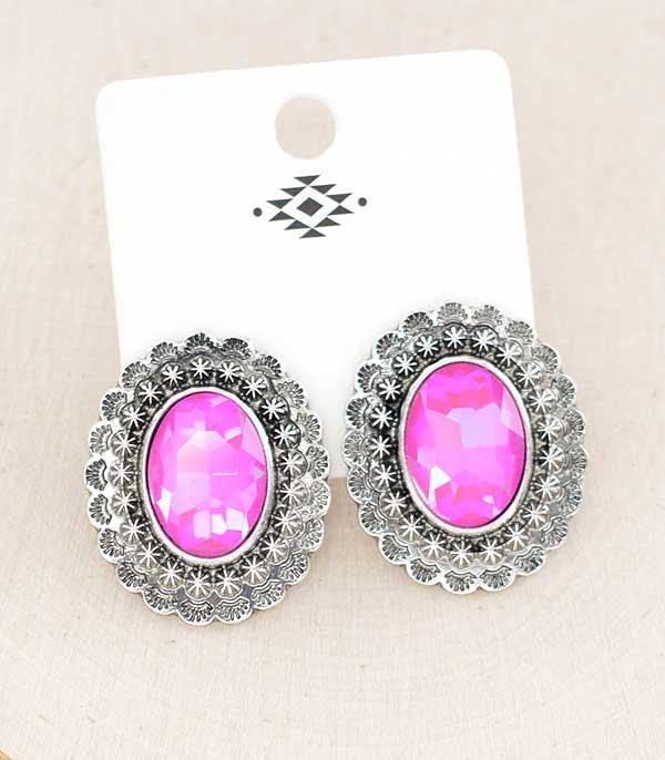 WHAT'S NEW :: Wholesale Western Glass Stone Concho Earrings