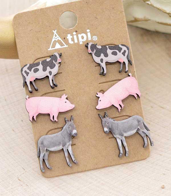 New Arrival :: Wholesale Tipi Brand Farm Animal Earrings