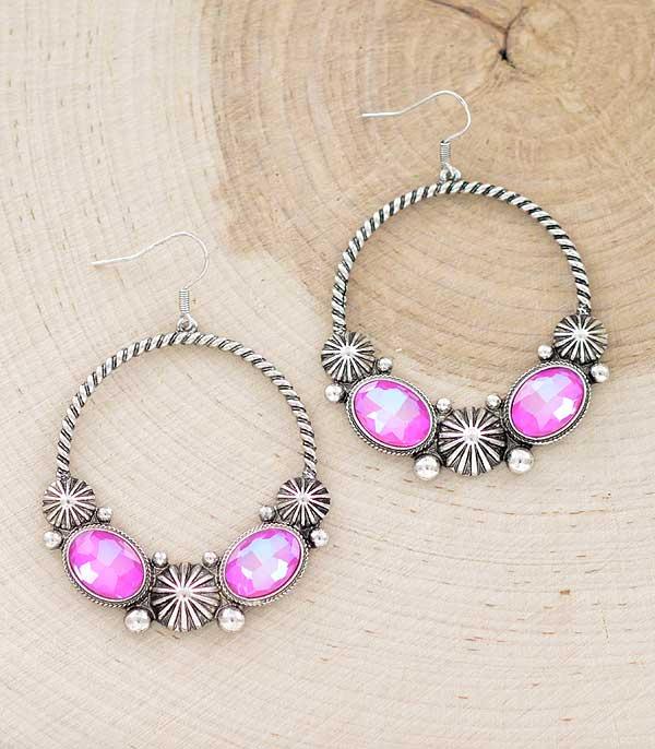 WHAT'S NEW :: Wholesale Western Glass Stone Hoop Earrings