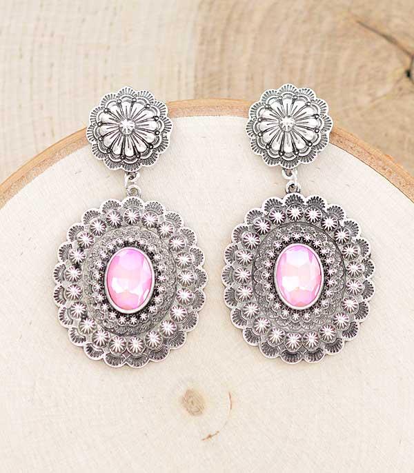 WHAT'S NEW :: Wholesale Western Glass Stone Concho Earrings