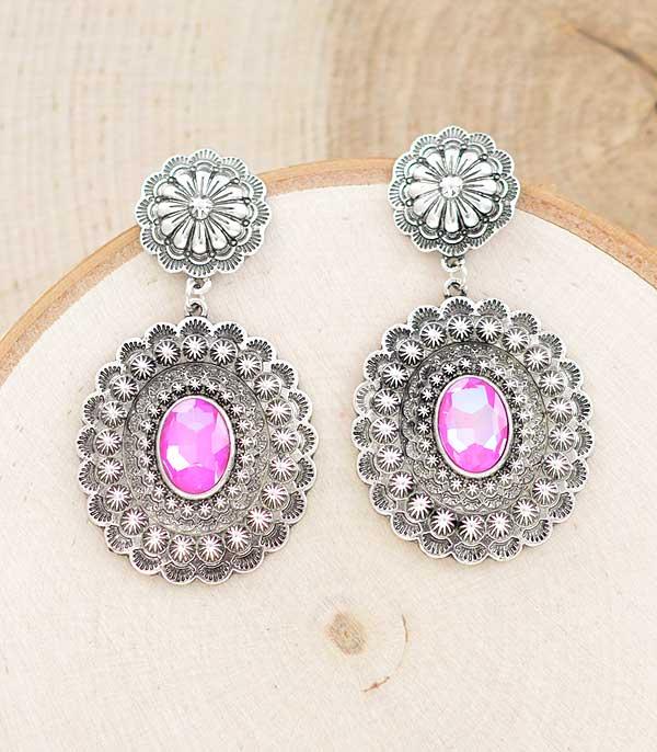WHAT'S NEW :: Wholesale Western Glass Stone Concho Earrings