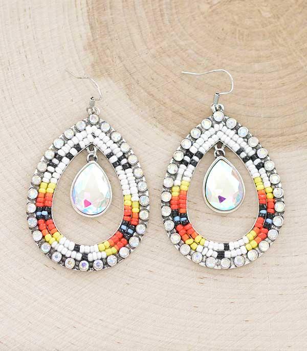 New Arrival :: Wholesale Western Navajo Bead Teardrop Earrings