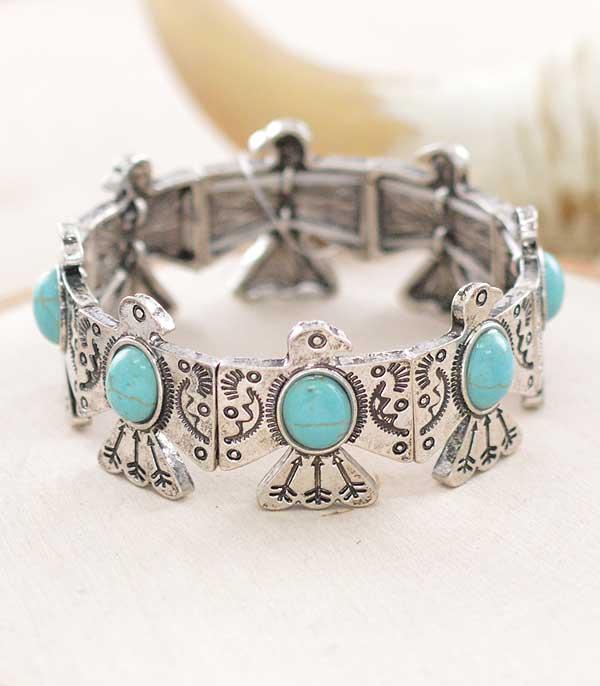BRACELETS :: STRETCH :: Wholesale Tipi Brand Turquoise Concho Bracelet