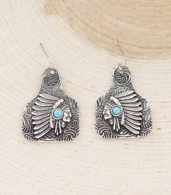 New Arrival :: Wholesale Western Indian Cattle Tag Earrings