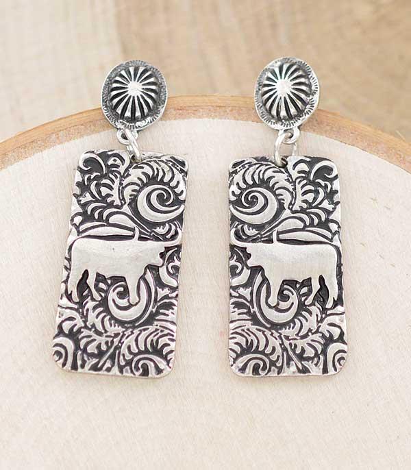 New Arrival :: Wholesale Western Longhorn Concho Earrings