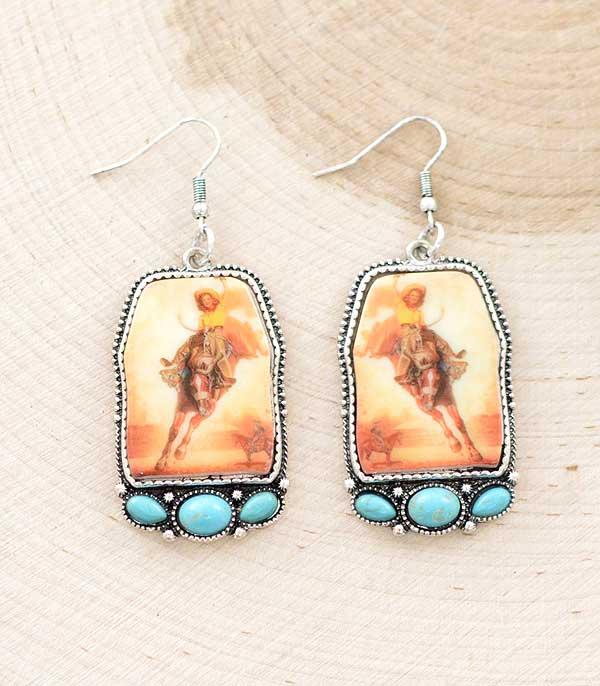 EARRINGS :: WESTERN POST EARRINGS :: Wholesale Western Cowgirl Turquoise Earrings