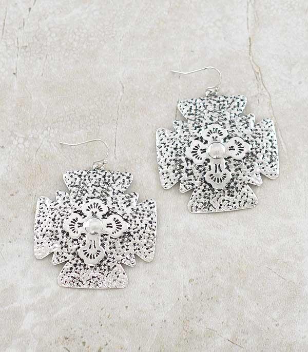 New Arrival :: Wholesale Western Cross Concho Earrings