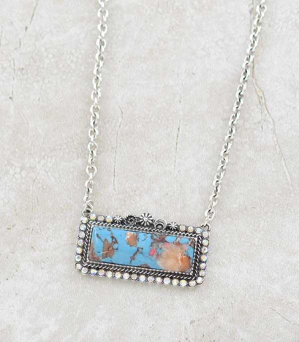 New Arrival :: Wholesale Western Turquoise Bar Necklace