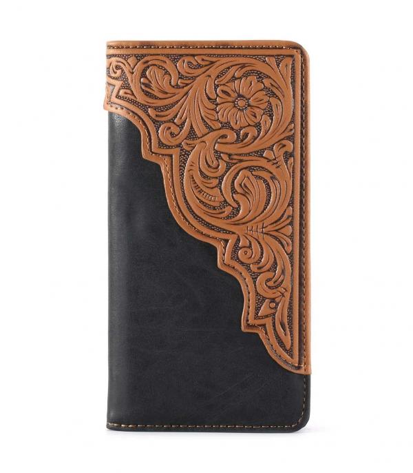 MONTANAWEST BAGS :: MENS WALLETS I SMALL ACCESSORIES :: Wholesale Montana West Embossed Floral Mens Wallet