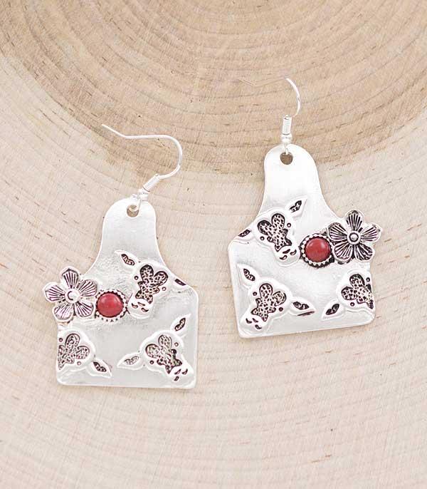 New Arrival :: Wholesale Flower Cattle Tag Earrings