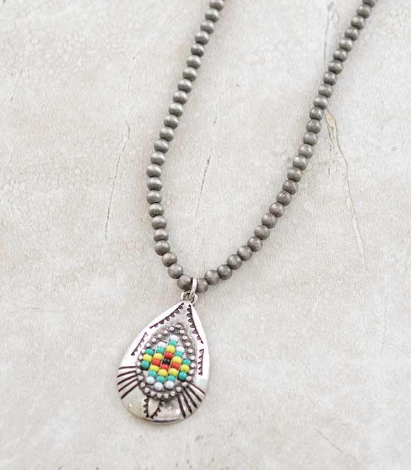 New Arrival :: Wholesale Navajo Seed Bead Teardrop Necklace