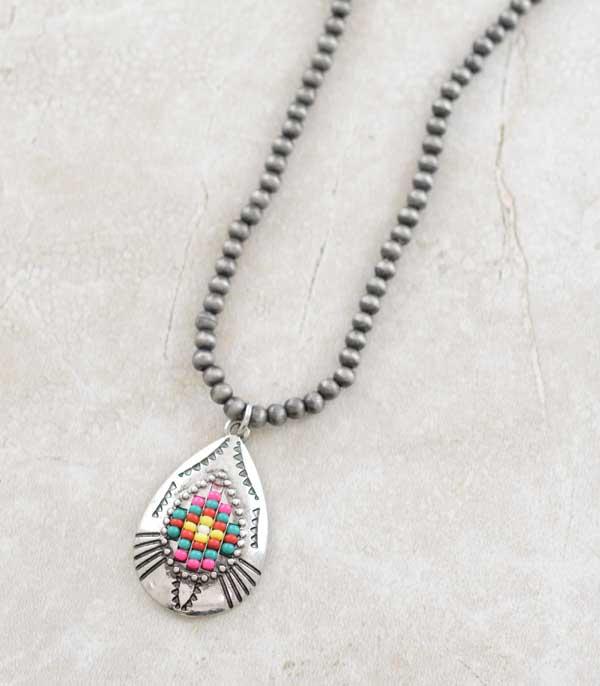 New Arrival :: Wholesale Navajo Seed Bead Teardrop Necklace