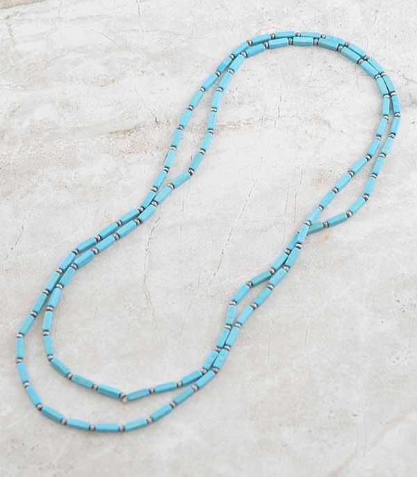 NECKLACES :: WESTERN LONG NECKLACES :: Wholesale 60" Turquoise Bead Necklace