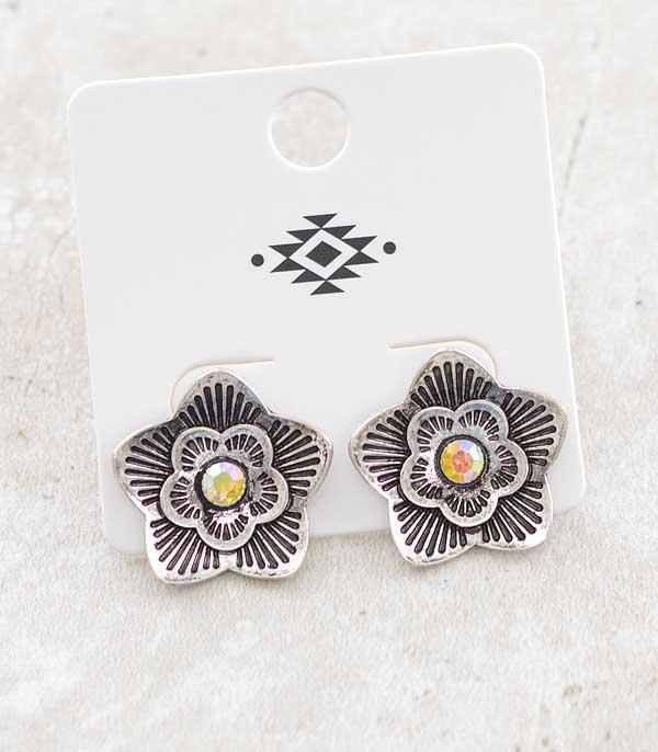 EARRINGS :: POST EARRINGS :: Wholesale Western Flower Post Earrings