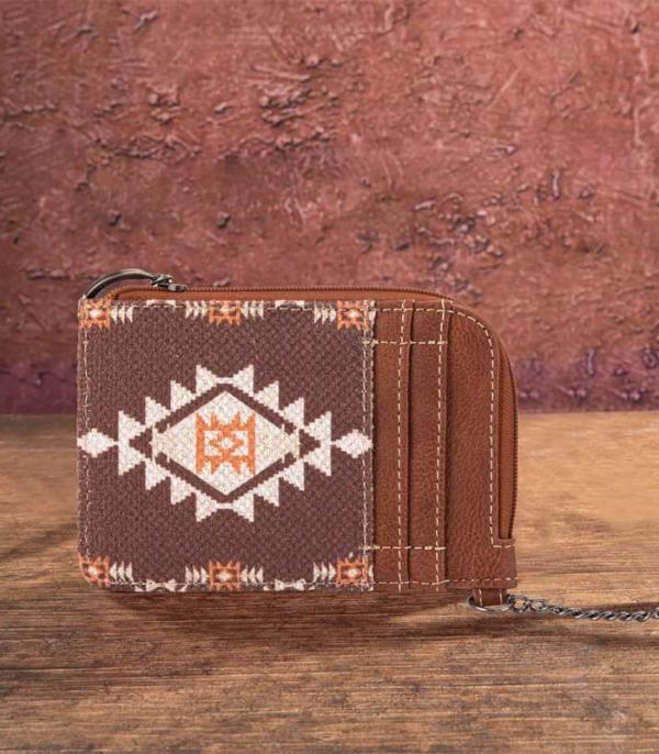 MONTANAWEST BAGS :: WALLETS I SMALL ACCESSORIES :: Wholesale Wrangler Aztec Mini Zip Card Case