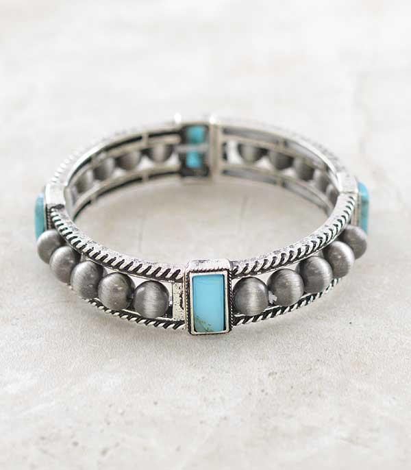 BRACELETS :: STRETCH :: Wholesale Western Turquoise Navajo Bracelet