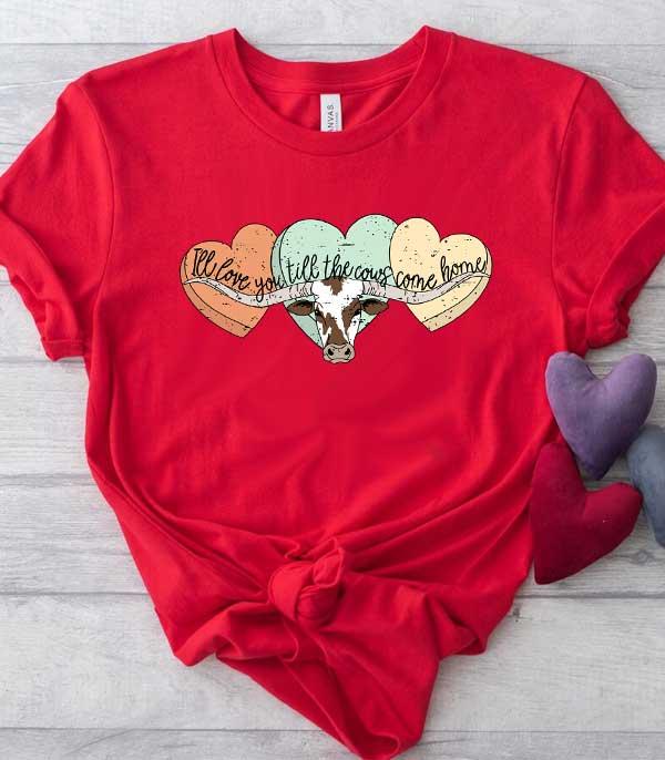 New Arrival :: Wholesale Western Cow Valentines Tshirt