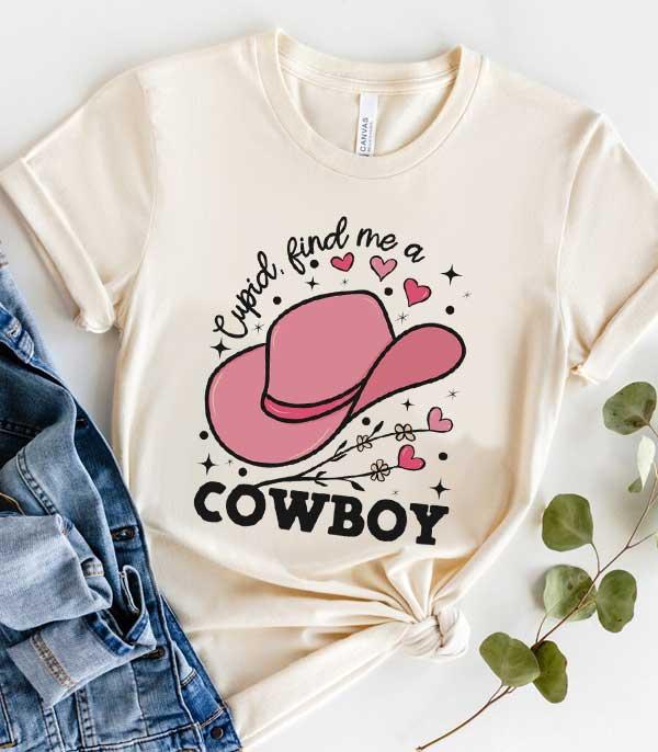 New Arrival :: Wholesale Cupid Find Me A Cowboy Valentine Tee