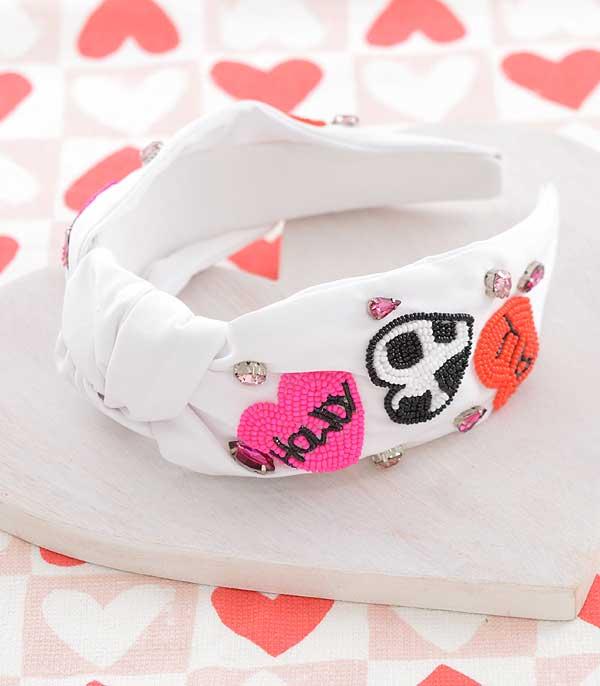 <font color=red>VALENTINE'S</font> :: Wholesale Howdy Conversation Hearts Headband
