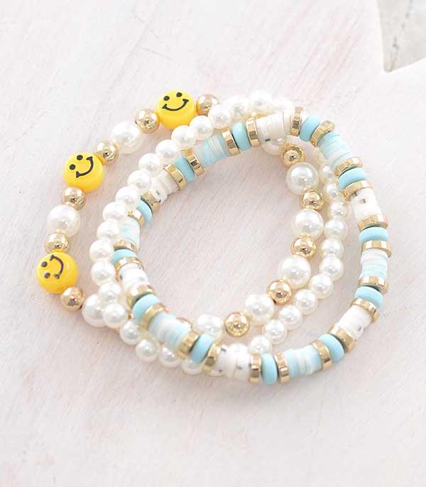 New Arrival :: Wholesale Smile Face Bead Bracelet Set
