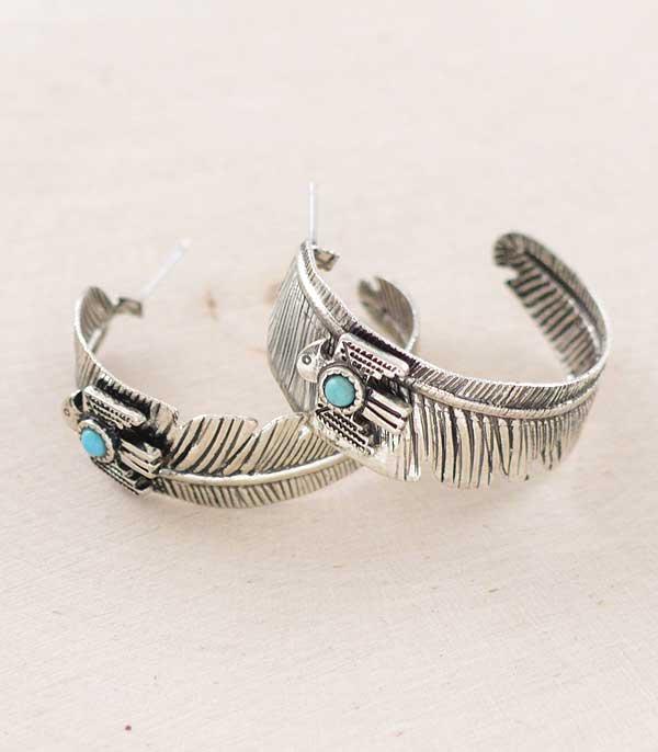 New Arrival :: Wholesale Western Thunderbird Hoop Earrings