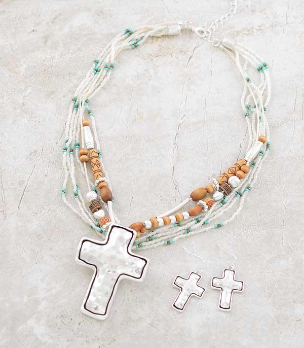 New Arrival :: Wholesale Western Cross Pendant Bead Necklace