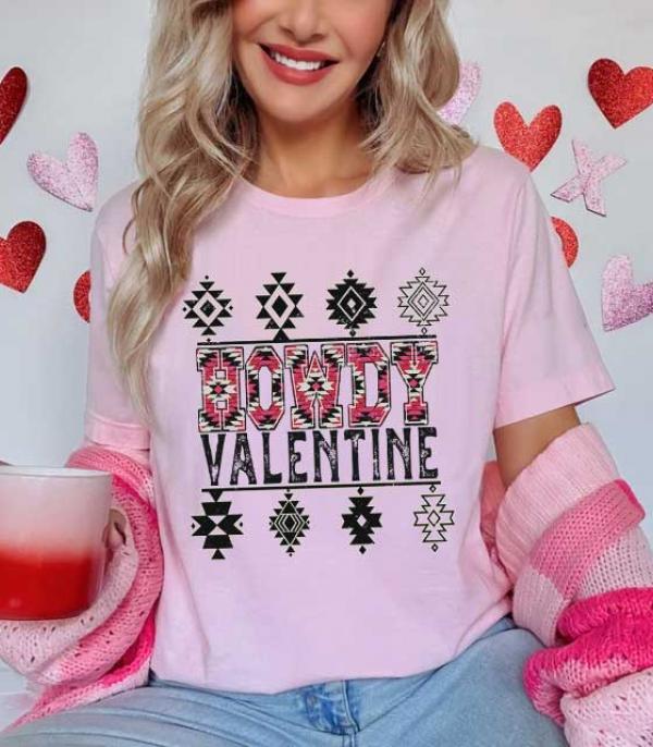 <font color=red>VALENTINE'S</font> :: Wholesale Howdy Valentine Aztec Tshirt