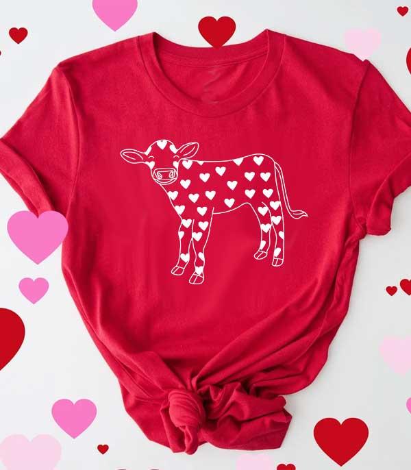 New Arrival :: Wholesale Heart Cow Valentines Day Tshirt
