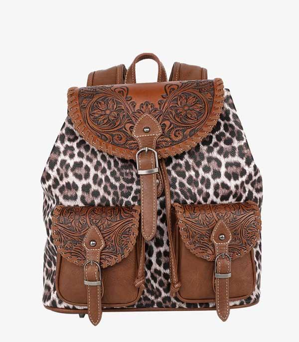 New Arrival :: Wholesale Montana West Tooled Leopard Backpack
