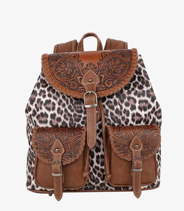 HANDBAGS :: BACKPACK l SLING BAG :: Wholesale Montana West Tooled Leopard Backpack