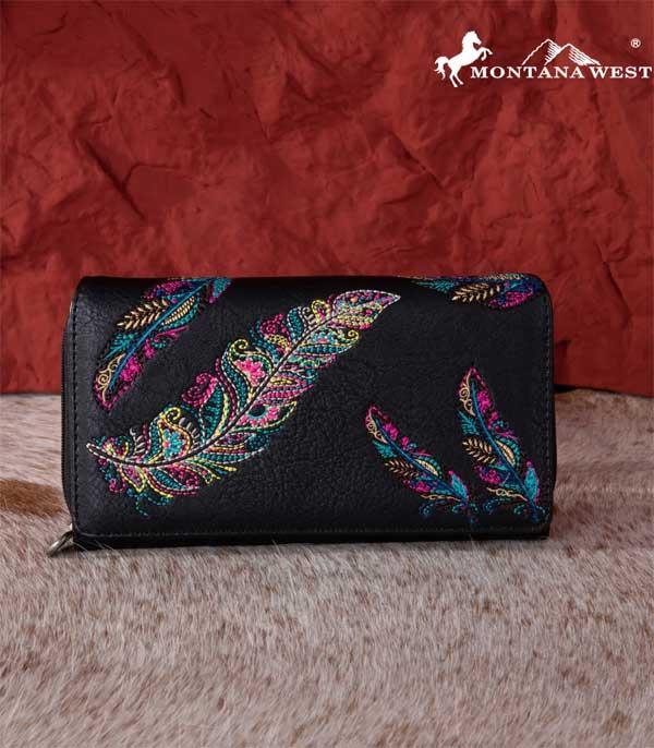 MONTANAWEST BAGS :: MENS WALLETS I SMALL ACCESSORIES :: Wholesale Montana West Feather Wallet