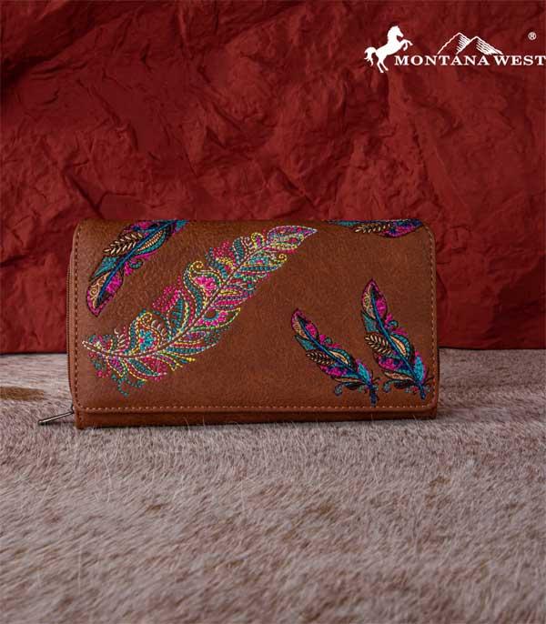 MONTANAWEST BAGS :: WALLETS I SMALL ACCESSORIES :: Wholesale Montana West Feather Wallet