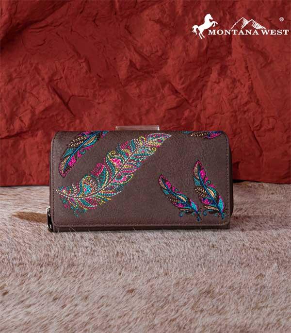 MONTANAWEST BAGS :: WALLETS I SMALL ACCESSORIES :: Wholesale Montana West Feather Wallet