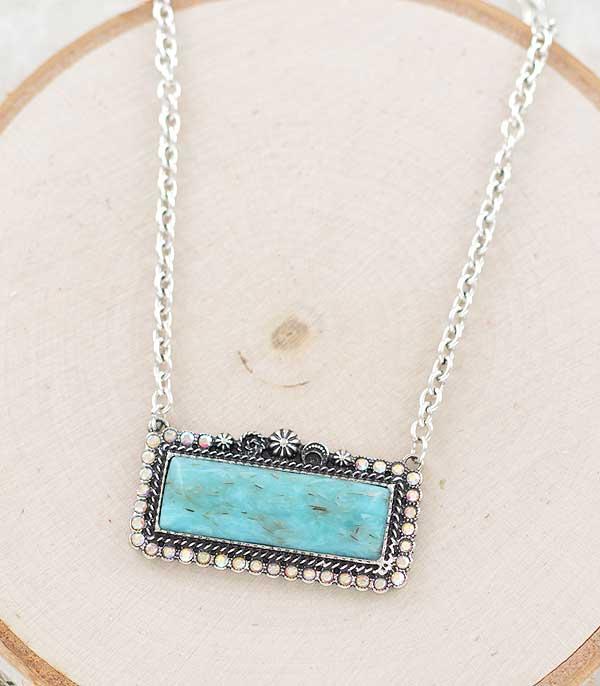 NECKLACES :: TRENDY :: Wholesale Western Turquoise Bar Necklace