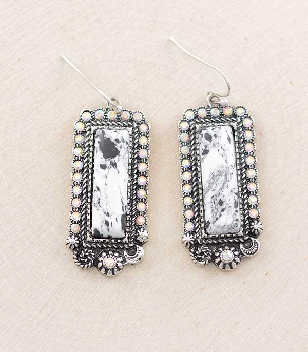 New Arrival :: Wholesale Western Howlite Stone Earrings