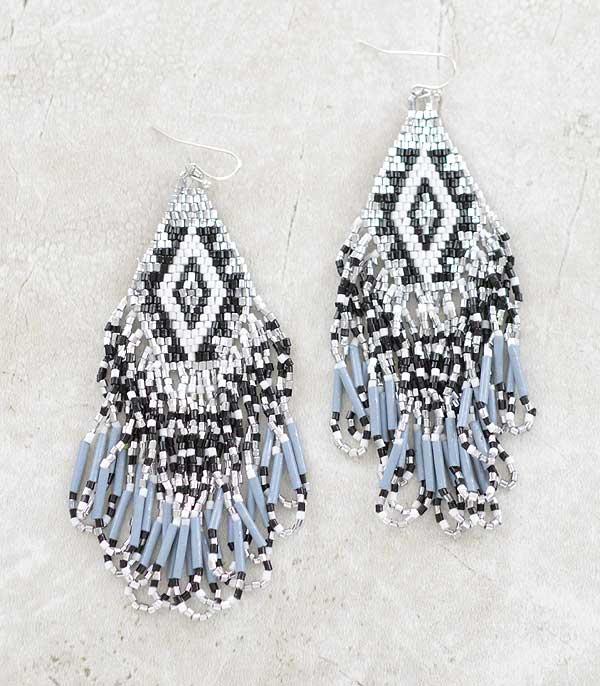 New Arrival :: Wholesale Western Aztec Bead Tassel Earrings
