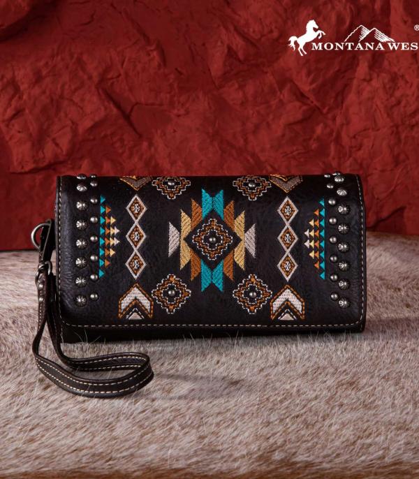 New Arrival :: Wholesale Montana West Aztec Embroidered Wallet