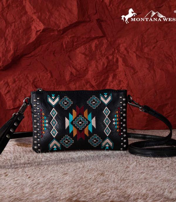 MONTANAWEST BAGS :: CROSSBODY BAGS :: Wholesale Montana West Aztec Clutch Crossbody