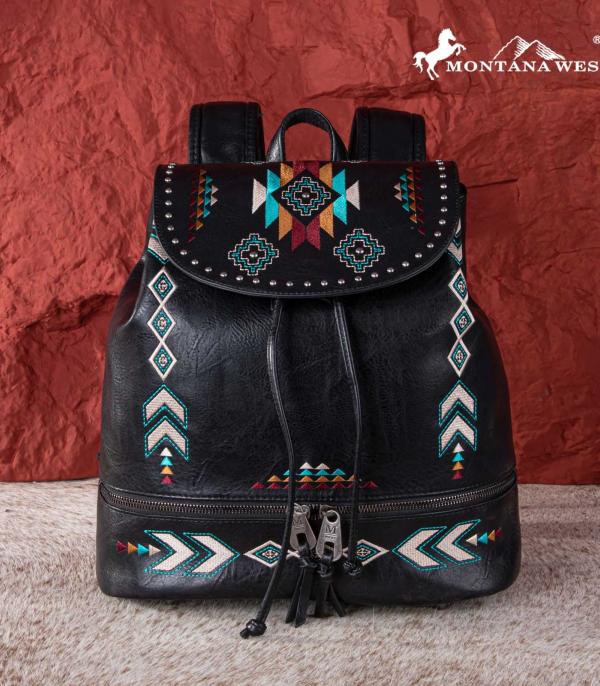 New Arrival :: Wholesale Montana West Aztec Embroidered Backpack