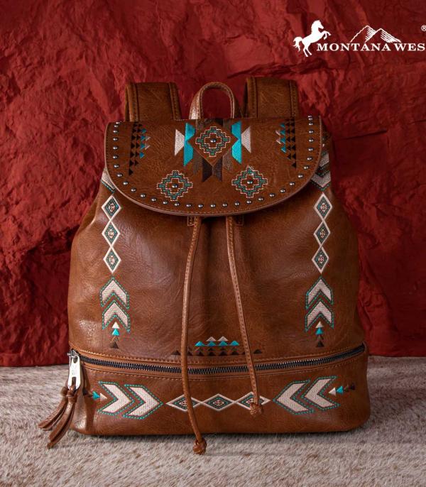 New Arrival :: Wholesale Montana West Aztec Embroidered Backpack