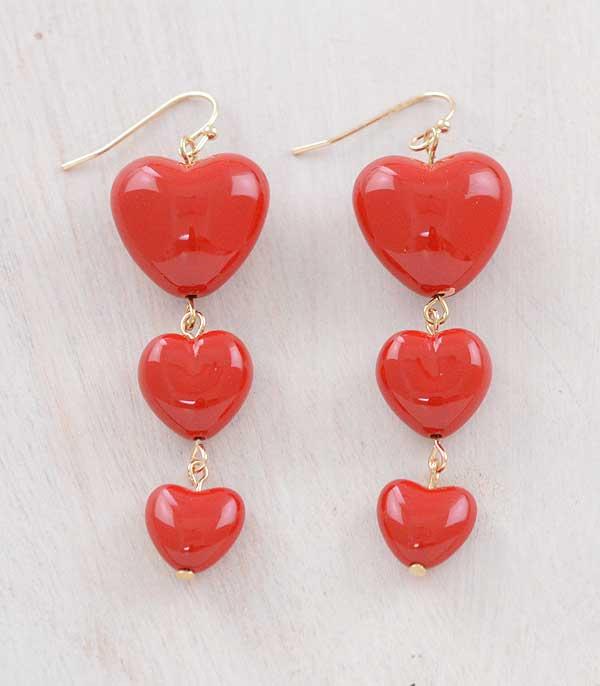 EARRINGS :: TRENDY EARRINGS :: Wholesale Heart Drop Earrings