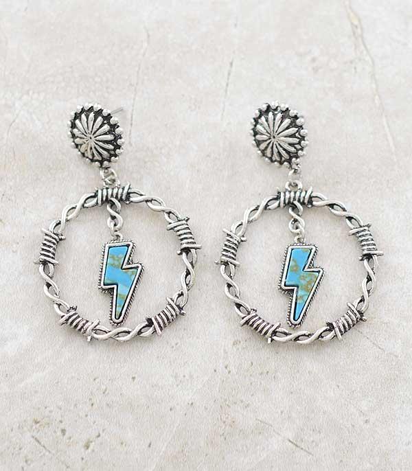EARRINGS :: WESTERN POST EARRINGS :: Wholesale Western Barb Wire Bolt Earrings