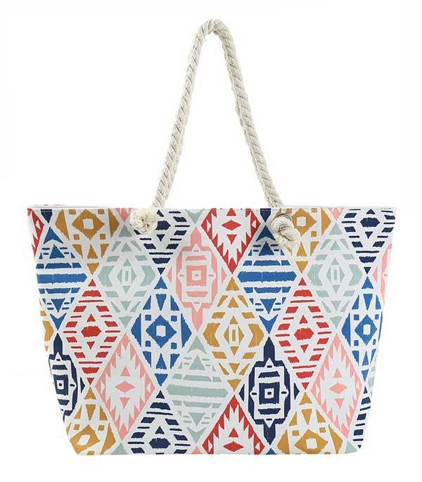 WHAT'S NEW :: Wholesale Aztec Print Beach Tote Bag