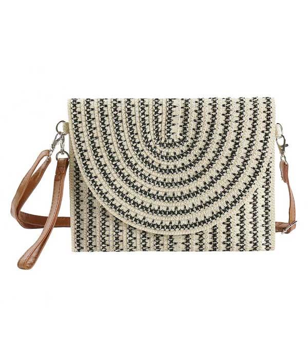 HANDBAGS :: CROSSBODY I CLUTCH BAGS :: Wholesale Straw Clutch Crossbody Bag