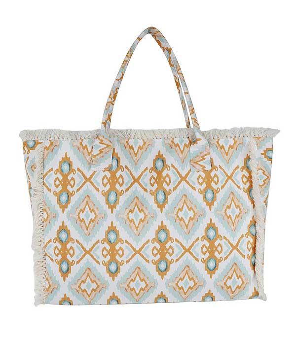 HANDBAGS :: FASHION :: Wholesale Boho Pattern Fringe Tote Bag