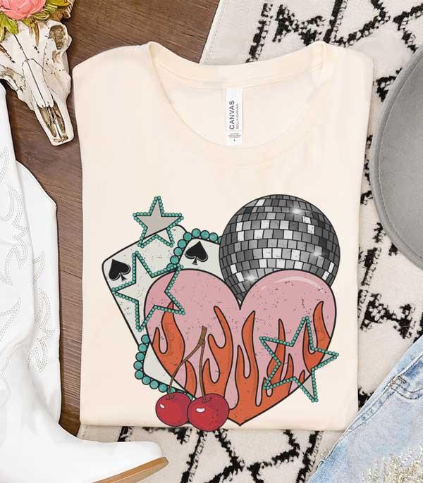 New Arrival :: Wholesale Western Cherry Heart Bella Canvas Tshirt